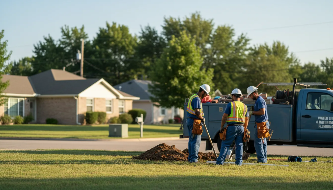 Residential water line and bathroom plumbing service in Templeton, IN